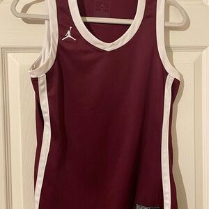 Jordan Burgundy and White Athletic Tank